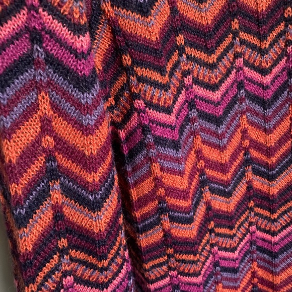 Multicolor Chevron Baby Alpaca Wool Sweater Sz M - Picture 3 of 7